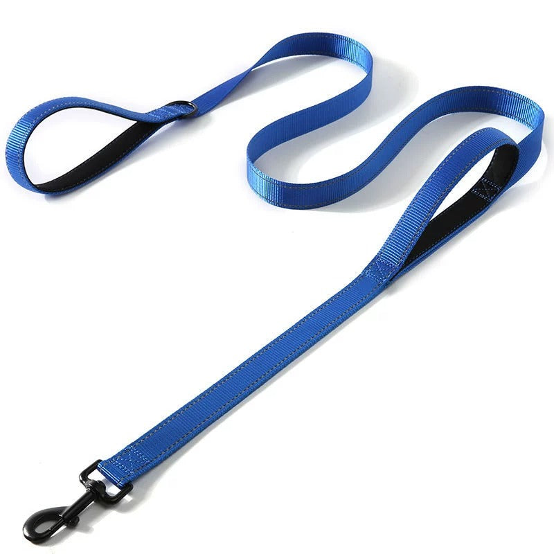 Hundkoppel Dubbelhandtag med Reflexer – Nylon, 180 cm