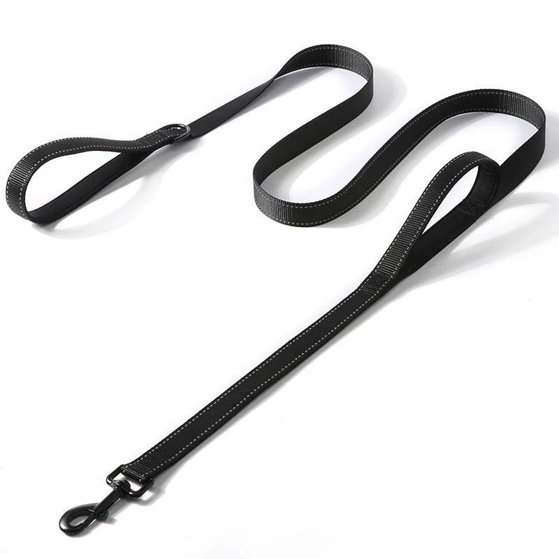Hundkoppel Dubbelhandtag med Reflexer – Nylon, 180 cm