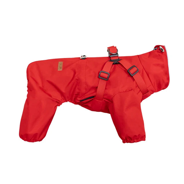Outlet - Regnjacka hund - med sele & reflekterande detaljer