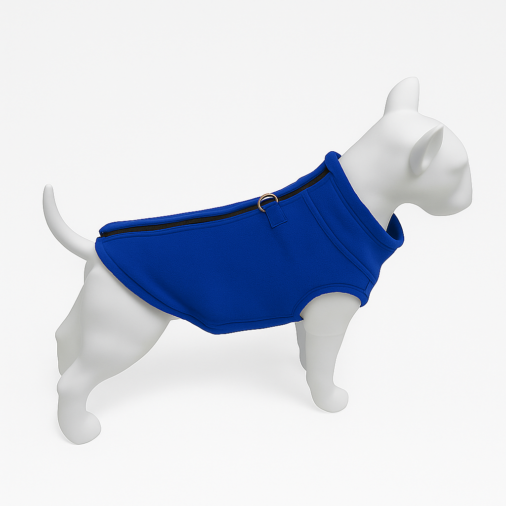 Fleecetröja till Hund  –  Varm, mjuk & justerbar hundtäcke med dragkedja och selefäste