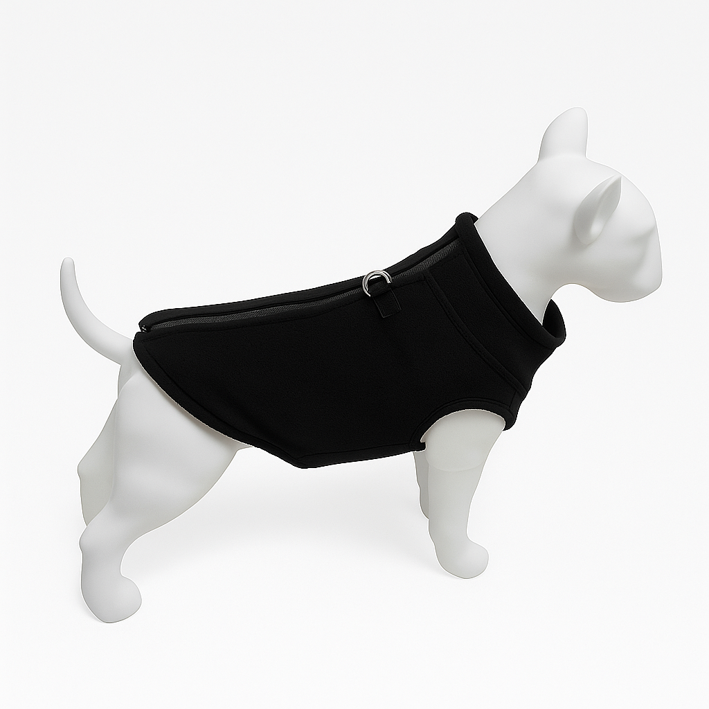 Fleecetröja till Hund  –  Varm, mjuk & justerbar hundtäcke med dragkedja och selefäste