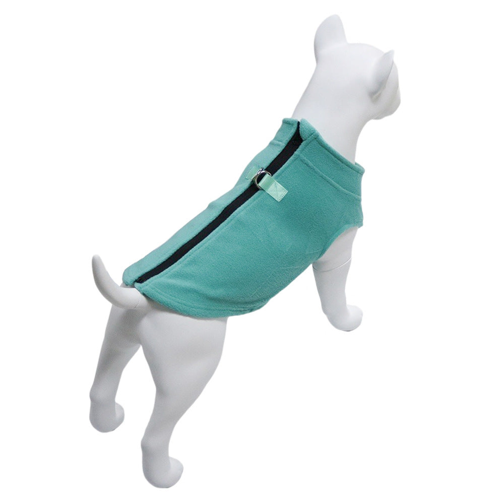 Fleecetröja till Hund  –  Varm, mjuk & justerbar hundtäcke med dragkedja och selefäste