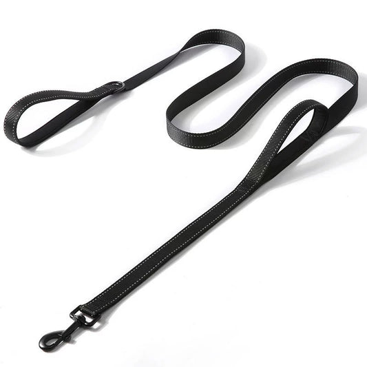 Hundkoppel Dubbelhandtag med Reflexer – Nylon, 180 cm