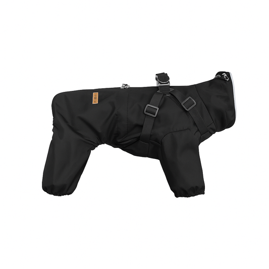 Outlet - Regnjacka hund - med sele & reflekterande detaljer